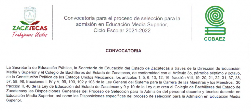 Convocatorias – Página 3 – Colegio de Bachilleres del Estado de Zacatecas